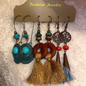 Set of 3 Bohemian Earrings